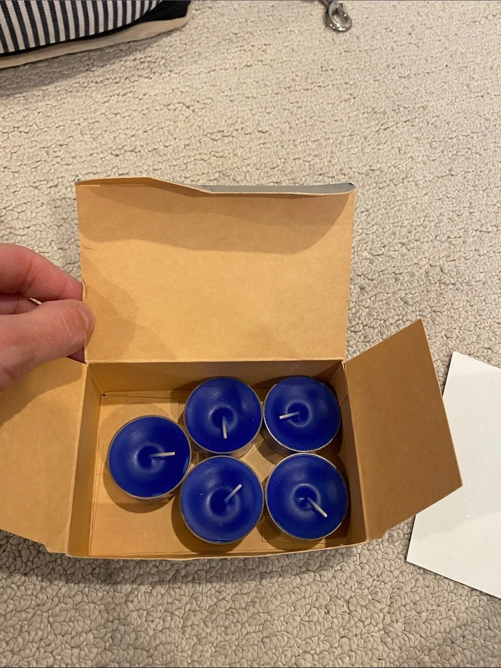 Set of 5 Ocean Mist Partylite Royal Blue Tealight Candles
